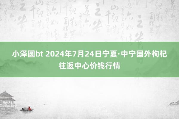 小泽圆bt 2024年7月24日宁夏·中宁国外枸杞往返中心价钱行情