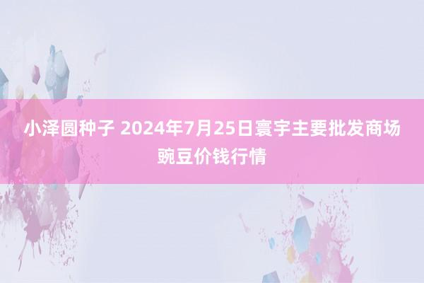 小泽圆种子 2024年7月25日寰宇主要批发商场豌豆价钱行情