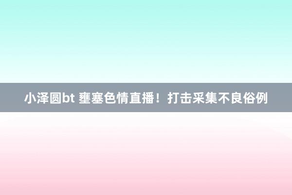 小泽圆bt 壅塞色情直播！打击采集不良俗例