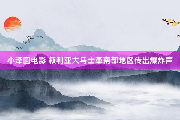 小泽圆电影 叙利亚大马士革南部地区传出爆炸声