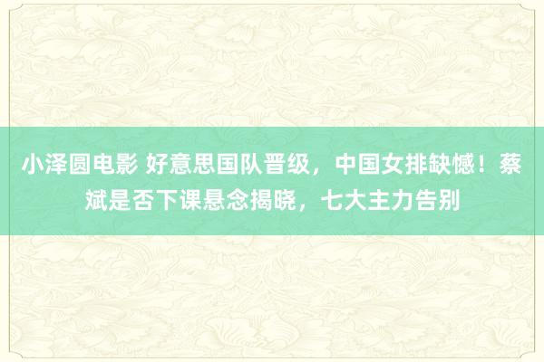 小泽圆电影 好意思国队晋级，中国女排缺憾！蔡斌是否下课悬念揭晓，七大主力告别