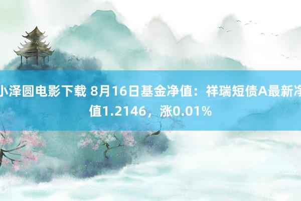 小泽圆电影下载 8月16日基金净值：祥瑞短债A最新净值1.2146，涨0.01%