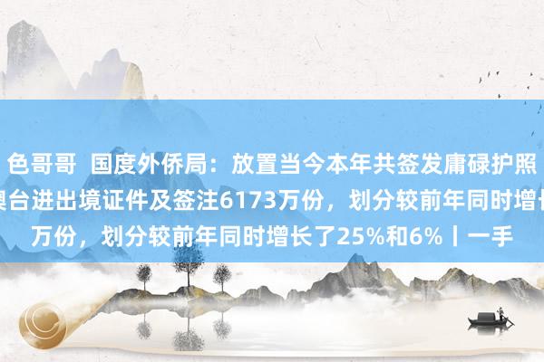 色哥哥  国度外侨局：放置当今本年共签发庸碌护照1582万本、来回港澳台进出境证件及签注6173万份，划分较前年同时增长了25%和6%丨一手