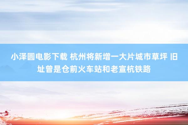 小泽圆电影下载 杭州将新增一大片城市草坪 旧址曾是仓前火车站和老宣杭铁路