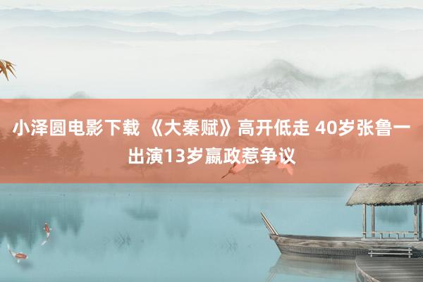 小泽圆电影下载 《大秦赋》高开低走 40岁张鲁一出演13岁嬴政惹争议