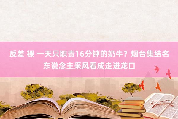 反差 裸 一天只职责16分钟的奶牛？烟台集结名东说念主采风看成走进龙口