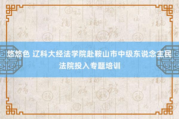 悠悠色 辽科大经法学院赴鞍山市中级东说念主民法院投入专题培训